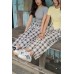 Button Waist Slant Pocket Plaid Wide Leg Pants